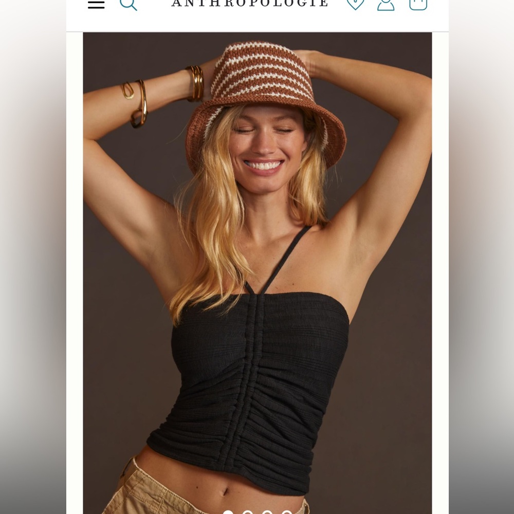 Anthropologie Pilcro Ruched black halter top